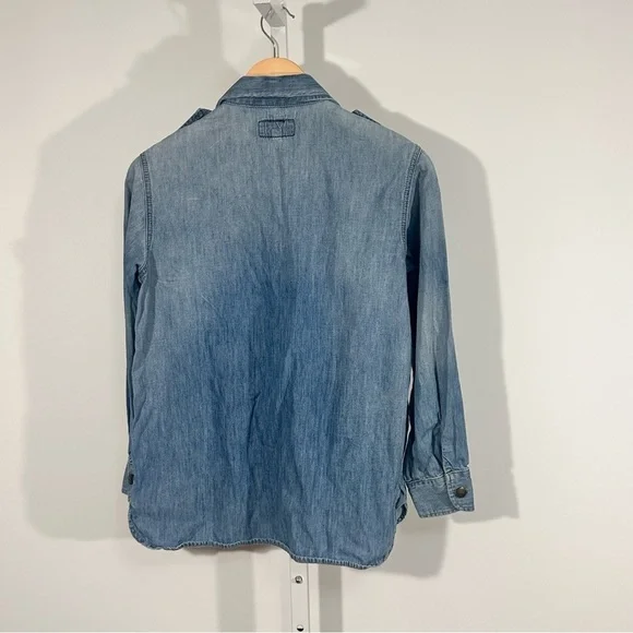 Current/Elliott Denim Western Shirt XS/S USA Americana Ranchcore Coastal Cowgirl - Picture 3 of 6